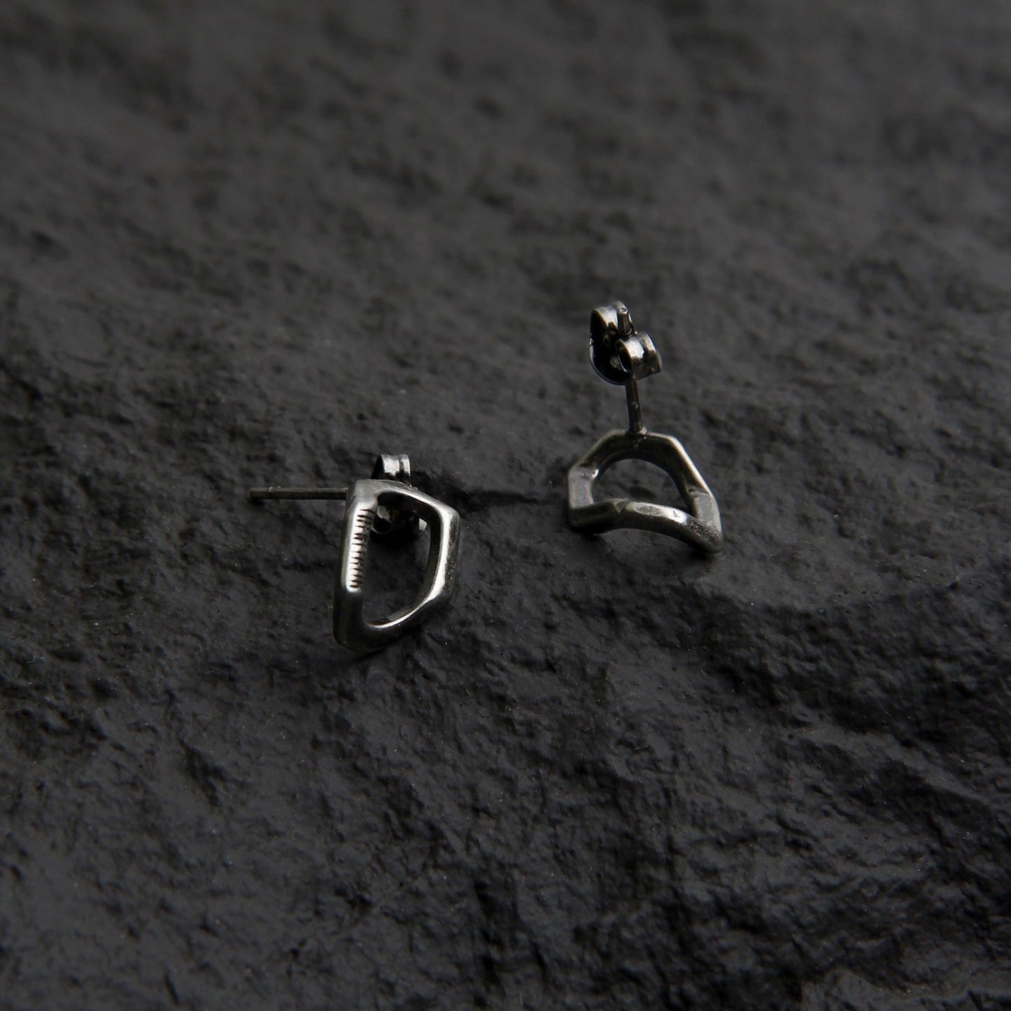 ABSTRACT HOOP STUD EARRING